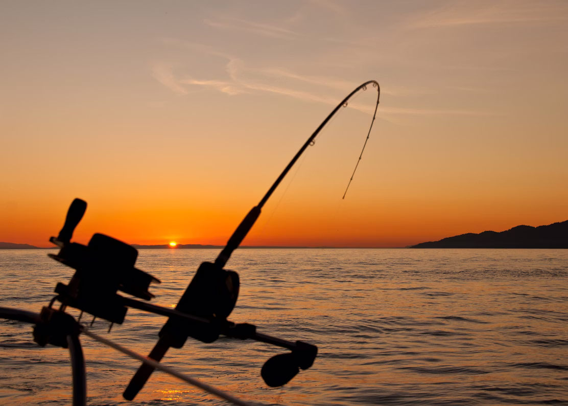 Fishing with a beautiful view